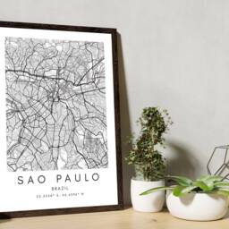 Sao Paulo Map Print Brazil City Minimalist Wall Art - thumbnail 2