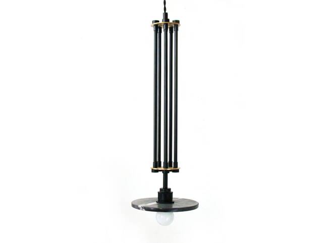 Black Veined Marble Pendant Light, Eclectic Ceiling Fixture, Kitchen Island Lighting - image 1