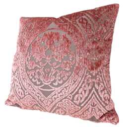 Decorative Pillow Case Antique Pink Velvet Luigi Bevilacqua Fabric Da Vinci Pattern - Made in Italy - thumbnail 4