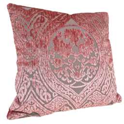 Decorative Pillow Case Antique Pink Velvet Luigi Bevilacqua Fabric Da Vinci Pattern - Made in Italy - thumbnail 3