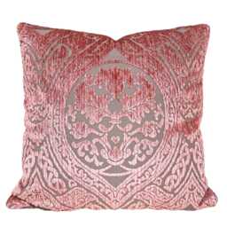 Decorative Pillow Case Antique Pink Velvet Luigi Bevilacqua Fabric Da Vinci Pattern - Made in Italy - thumbnail 1