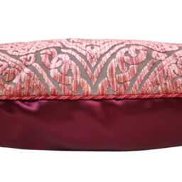 Decorative Pillow Case Antique Pink Velvet Luigi Bevilacqua Fabric Da Vinci Pattern - Made in Italy - thumbnail 2