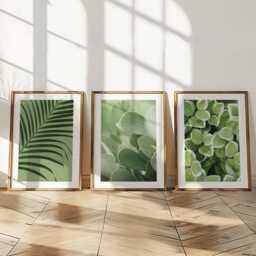 Sage Green Prints Living Room Wall Art Set Of 3 Posters Leaf Botanical Tropical Print Bedroom - thumbnail 2