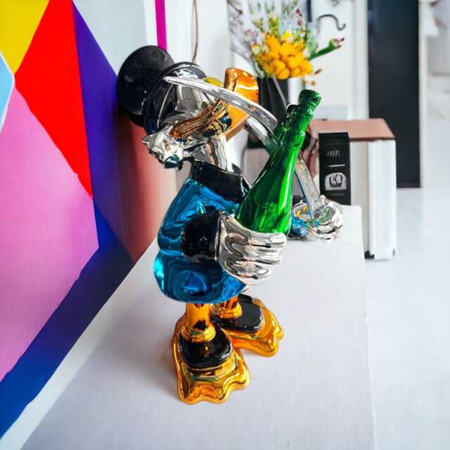 Pop Art Chrome Resin Sculpture Alec Monopoly Style Home Decor - image 1