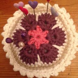 Crochet Hexi Pin Cushion/ Pin Cushion/Crochet Cushion/ African Flower Crochet Hexigan Flower/Christmas Gift/ Gift - thumbnail 3
