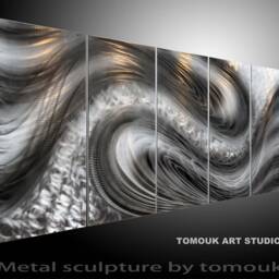 Abstract Metal Wall Sculpture, Modern Home Decor - thumbnail 2