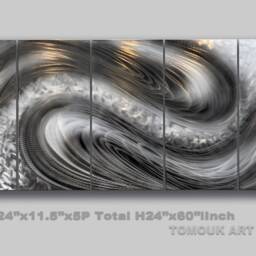 Abstract Metal Wall Sculpture, Modern Home Decor - thumbnail 3