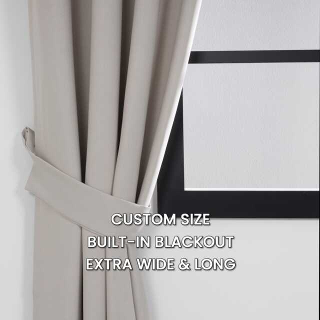 Cream Linen Blackout Curtain Custom Drapery Panel, Rod Pocket Or Grommet - image 1