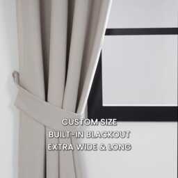 Cream Linen Blackout Curtain Custom Drapery Panel, Rod Pocket Or Grommet