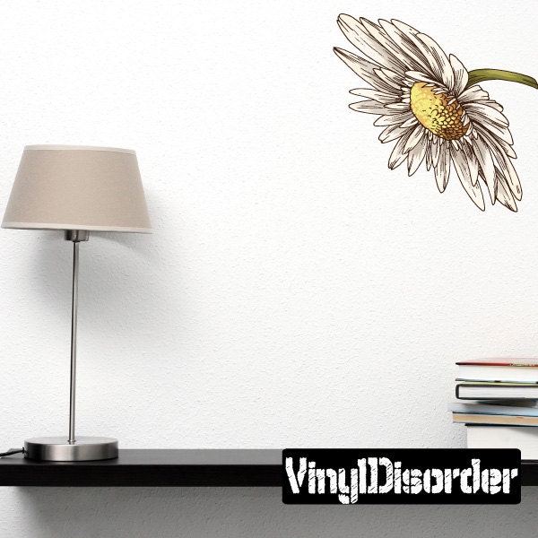 Floral Flower Wall Decal - Fabric Vinyl Removable & Reusable Floralfloweruscolor069Et