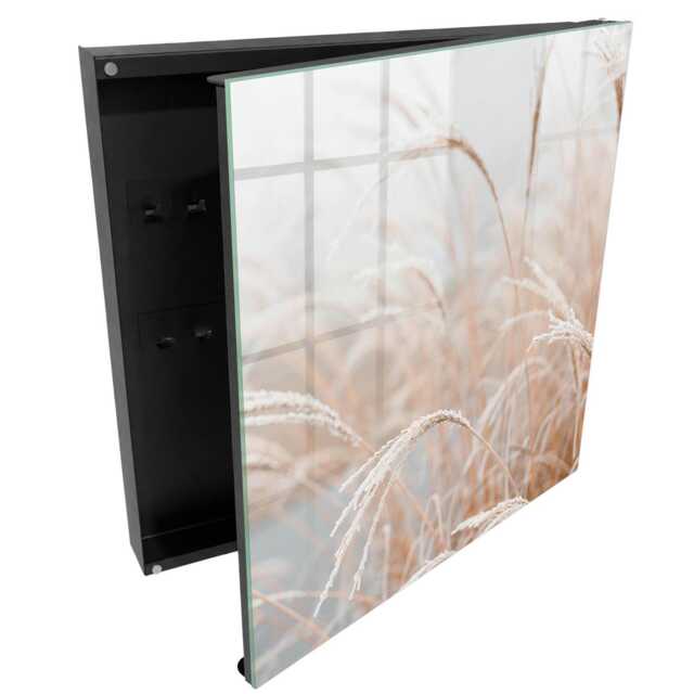Autumn Ears Of Corn Wall Mounted Key Cabinet, Beige Box For Wall, Minimalist Nature, Lovers Nature & Peace - image 1