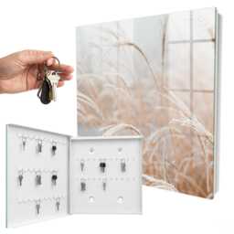 Autumn Ears Of Corn Wall Mounted Key Cabinet, Beige Box For Wall, Minimalist Nature, Lovers Nature & Peace - thumbnail 2