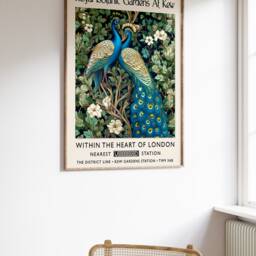 William Morris Peacock Print, Kew Gardens London Poster, Vintage Wall Art, Floral Poster - thumbnail 2