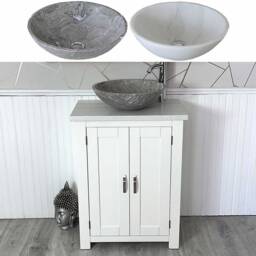 Bathroom Vanity Unit Painted White - Quartz Top Stone Basin Choice 310Pwqsbc - thumbnail 1