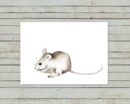 Mouse Watercolor Illustration Mousie Art Print - 5x7 - thumbnail 1