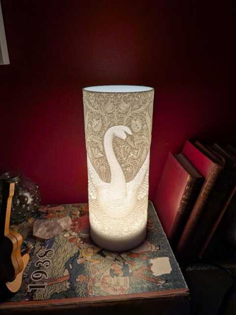 Rechargeable William Morris Inspired Swan Mood Lamp - image 1