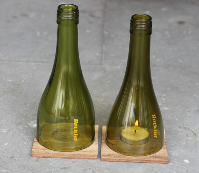 Wine Bottle Led Tea Light Candle Cover Set - Wedding Decor - image 1