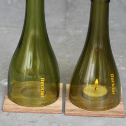 Wine Bottle Led Tea Light Candle Cover Set - Wedding Decor - thumbnail 2