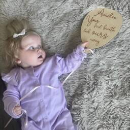 Personalized Wooden Balloon Wall Art - New Baby Nursery Decor - thumbnail 3