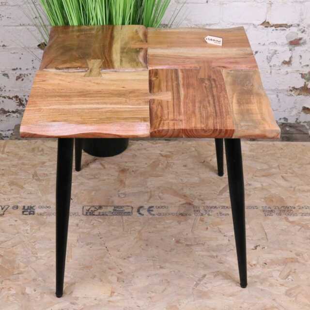 Tanvya Wooden Square Side Table 4 Section Live Edge Design - image 1