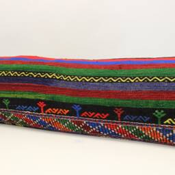 King Size Kilim Lumbar Pillow Cover, Turkish Woven Design - 14x48 Inch - thumbnail 3