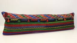 King Size Kilim Lumbar Pillow Cover, Turkish Woven Design - 14x48 Inch - thumbnail 1