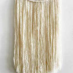 Beige Yarn Hoop Wall Hanging Modern Macrame Boho Decor - thumbnail 3