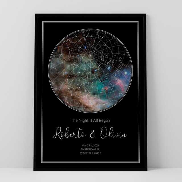 Personalised Star Map Print - Custom Night Sky Wall Art - image 1