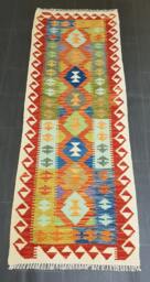 Handmade Afghan Kilim Runner 195x69 cm, Rug - thumbnail 1