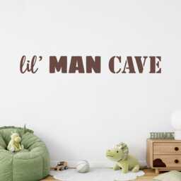 Lil Man Cave Wall Decal - Boys Bedroom Vinyl Sticker Fun Kids Room Decor - thumbnail 1