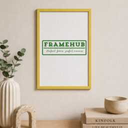 Yellow Slim Brushed Wood Photo Frame Modern Gallery Wall Art Home D??cor - thumbnail 3
