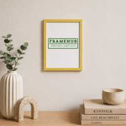 Yellow Slim Brushed Wood Photo Frame Modern Gallery Wall Art Home D??cor - thumbnail 2