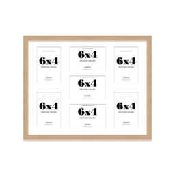 20x16 Inch 7 Opening All Colours Photo Collage Frame, Displays & Holds Seven 6x4 Photos, Multi Aperture Family Picture Frame - thumbnail 2