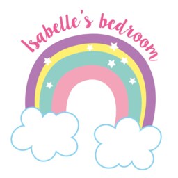 Personalised Rainbow & Clouds Wall Sticker, Unicorn Decal, Room Decor, Decal - thumbnail 2