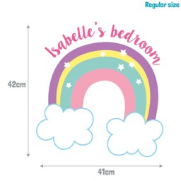 Personalised Rainbow & Clouds Wall Sticker, Unicorn Decal, Room Decor, Decal - thumbnail 3