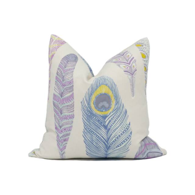 Voyage Decoration - Samui Print Heather Quirky Illustrative Feather Cushion Cover Handmade Throw Pillow Designer Home D??cor - image 1
