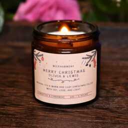 Handmade Soy Wax Christmas Candle With Wooden Wick - Wickharmony - thumbnail 4