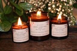 Handmade Soy Wax Christmas Candle With Wooden Wick - Wickharmony - thumbnail 1
