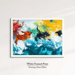 Colorful Dogs Swimming Canvas Art - Vibrant Abstract Pet Wall Decor Modern Splash Painting For Dog Lovers Bold & Playful Home Gift - thumbnail 3