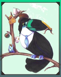 Philippe, Gentleman Toucan - 8x10 Or 11x14 Print Cute Animals Art - Gentlemen Series - thumbnail 1