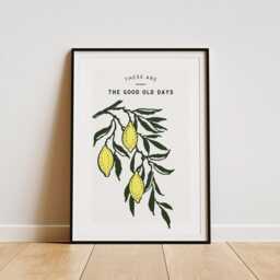 Good Old Days - Lemons Poster Cool Print Home Decor, Gallery Wall Art, Bold Typography, Unique Inspirational Quote - thumbnail 2