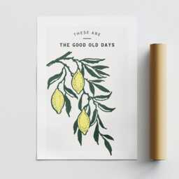 Good Old Days - Lemons Poster Cool Print Home Decor, Gallery Wall Art, Bold Typography, Unique Inspirational Quote - thumbnail 3