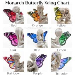 Handmade Mother & Child Butterfly Sculpture Monarch Wing Fairy Figurine - thumbnail 4
