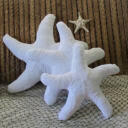 Chenille Hobnail Starfish Pillow Nautical Coastal Decor - thumbnail 3