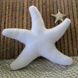 Chenille Hobnail Starfish Pillow Nautical Coastal Decor - thumbnail 2