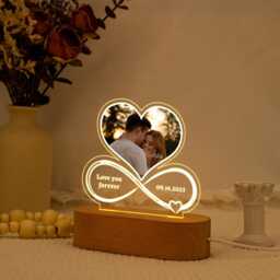 Custom Wedding Night Light For Couple, Personalized Photo Lamp, Just Engaged Gift, Romantic Room Decor, Gift For Girlfriend - thumbnail 2