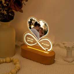 Custom Wedding Night Light For Couple, Personalized Photo Lamp, Just Engaged Gift, Romantic Room Decor, Gift For Girlfriend - thumbnail 3