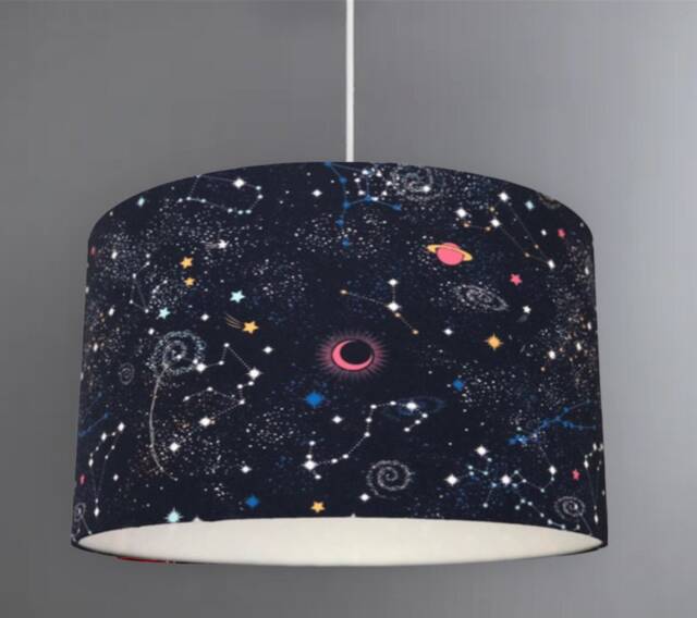 New High Quality Kids Room Planets Galaxy Moon Star Constellation in Space Digital Print Lamp Shade & Pendant Light - image 1