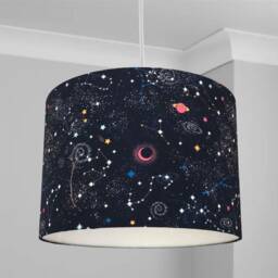 New High Quality Kids Room Planets Galaxy Moon Star Constellation in Space Digital Print Lamp Shade & Pendant Light - thumbnail 3