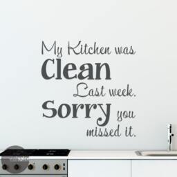 My Kitchen Was Clean Last Week Sorry You Missed It Vinyl Wall Decal Sticker - thumbnail 3
